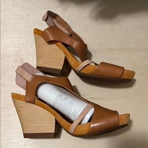 Camper Allegra Women’s Leather Suede Wedge Sandals - Brown, Blush and Orange